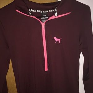 Maroon PINK quarter zip top